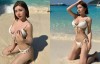 【蜗牛娱乐】短髮巨乳妹「念念」泰國海邊大秀身材，素顏也美得像在拍廣告！
