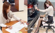 【蜗牛娱乐】BMW「美腿業務代表」透膚黑絲襪超性感 網友:揪團賞車了