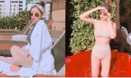 【蜗牛娱乐】好養眼!「隱乳系少女」大曬日光浴,性感三點式比基尼大露「逆天長腿」!