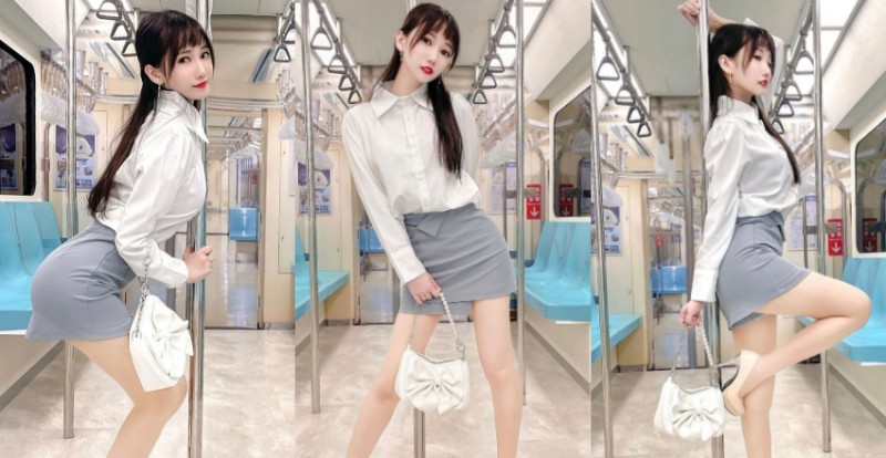 通勤驚見 OL「Yvie 又又」捷運上大跳鋼管舞　包臀窄裙秀美腿！