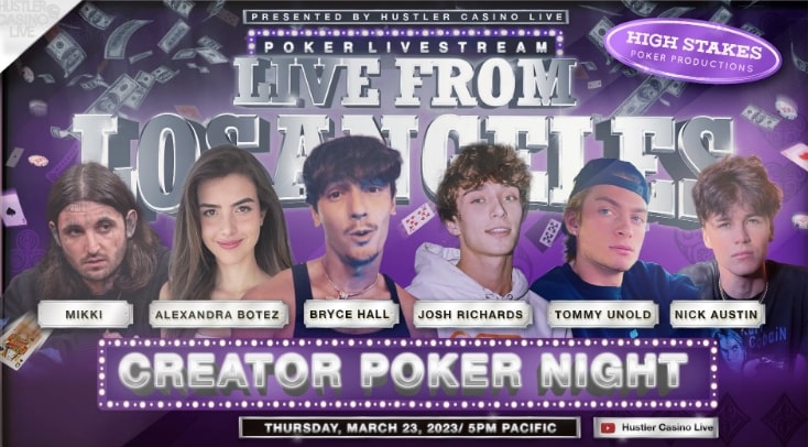 【EV 扑克】Hustler Casino Live 宣布第二轮创作者之夜