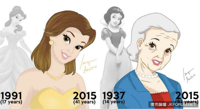 【蜗牛娱乐】白雪公主也是會老的！真實年齡的迪士尼公主 誰最需要抗老呢？