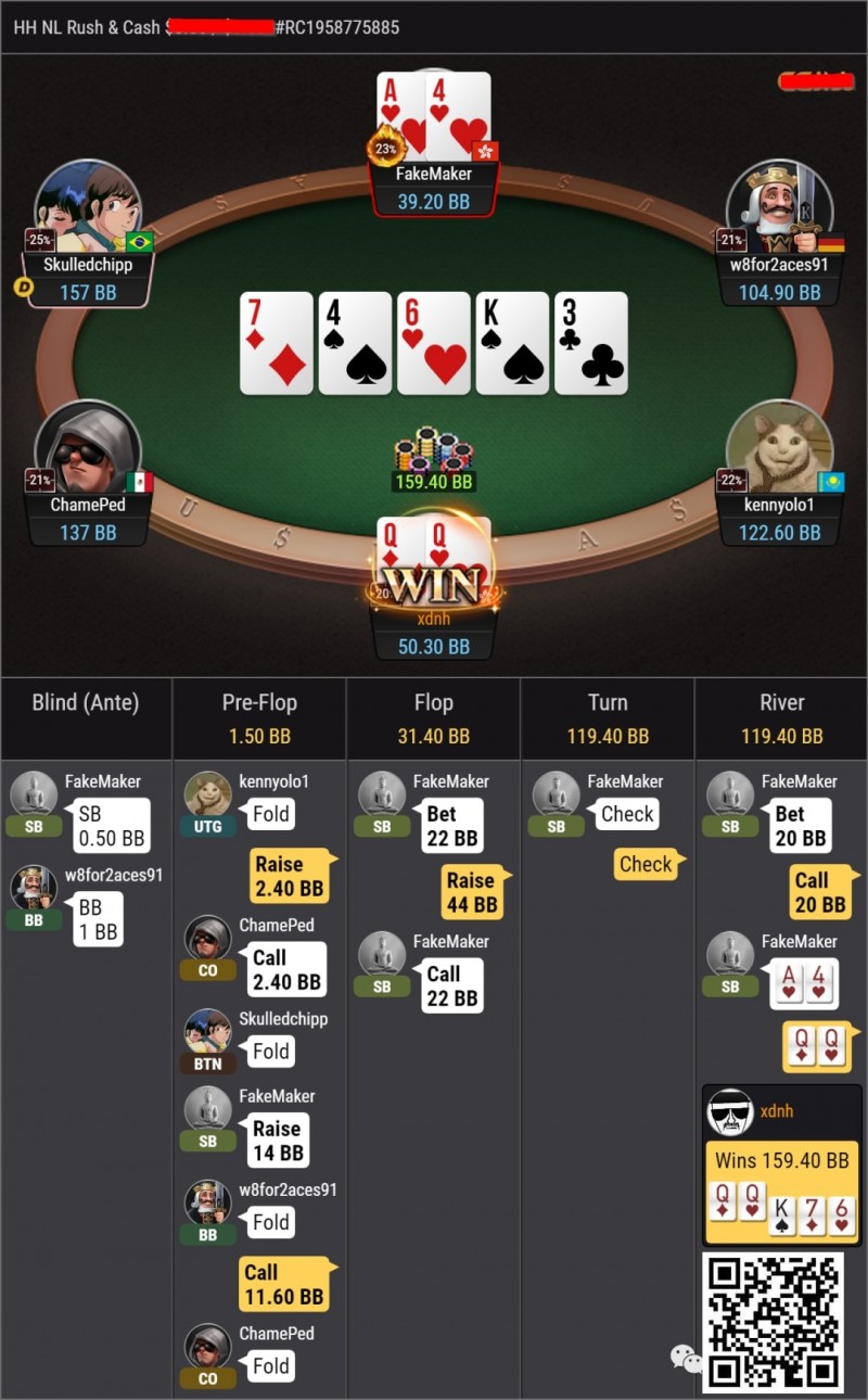 【EV 扑克】牌局分析：NL10 练习场——QQ 3bet pot