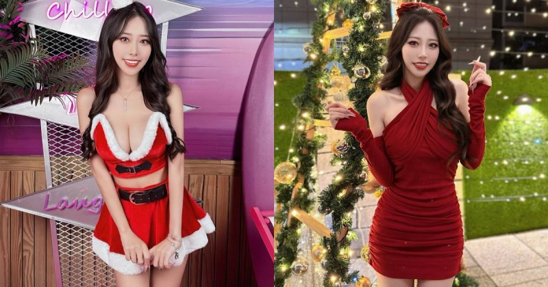 聖誕小野馬「玟妡 WenHsin」火辣跑趴，爆乳洋裝讓粉絲聖誕超快樂