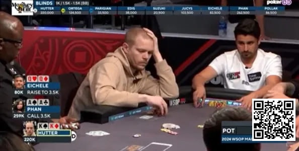 【EV 扑克】话题 | WSOP 主赛事，两位选手在翻牌前先后弃掉 KK 和 QQ