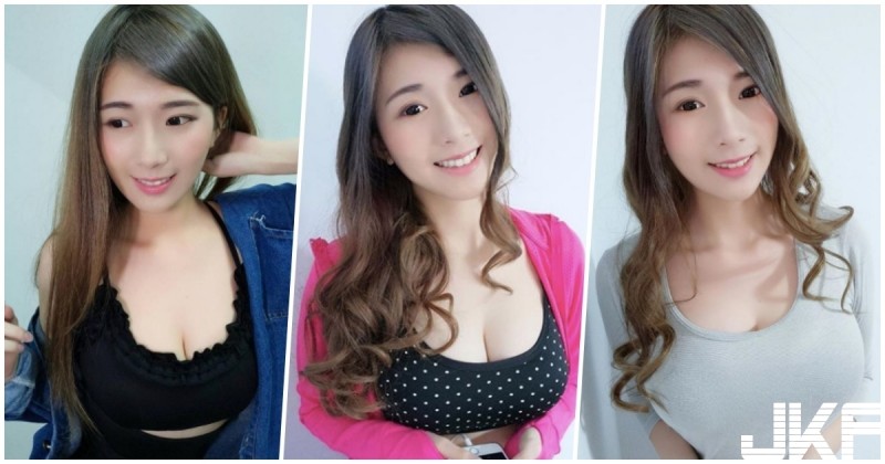 爆乳正妹地心引力超強大！「火辣美乳」細肩帶快撐不住了！