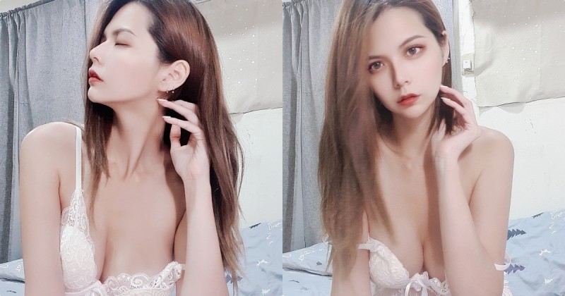 美腿辣妹「陳婷」睡衣肩帶滑落，誘惑的爆乳畫面太挑逗！