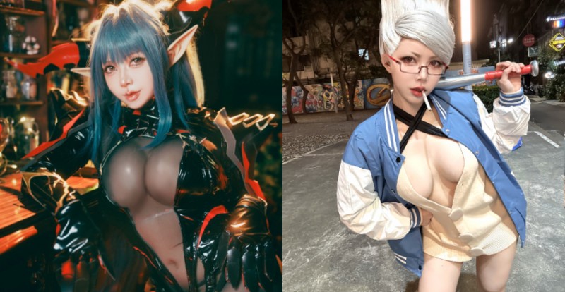 要炸開了！巨乳 Coser 化身碧藍航線瑞吉娜　但衣服會不會太小？