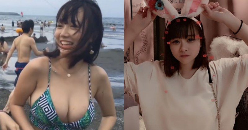 沙灘巧遇的「高三巨乳妹」真面目被神出，又有一票網友要心碎啦！