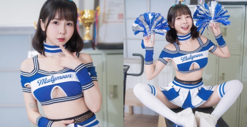 超萌女優《Tiny》換上百褶裙化身啦啦隊員露下乳幫「硬」援