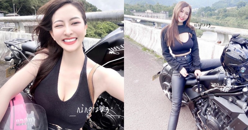 重機女神「jinny 啾甯」笑容超甜美！「火辣長腿」騎乘路過都留有香風！
