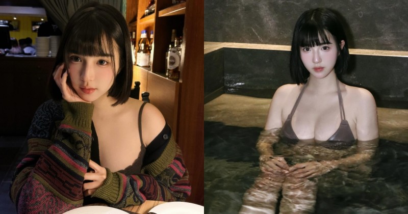 是真人不是 AI！「短髮雪乳妹」用餐外套滑落，白皙美胸讓人胃口大開