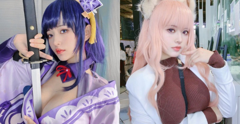 幫忙拔出乳中劍！巨乳 Coser「肅雨」卸妝後是清純妹子