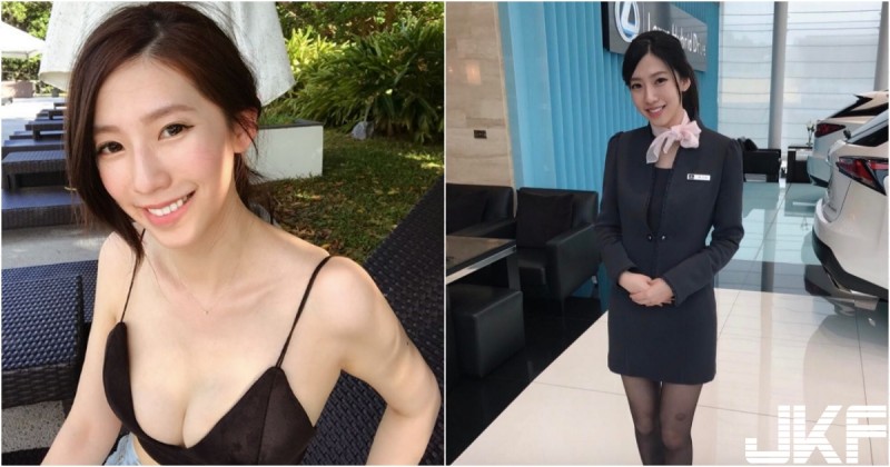 台灣 LEXUS 出現「正妹女業務」！制服下好身材一到海邊藏不住！「白白圓圓」好兇哦！