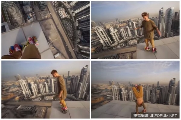 夭壽！天台玩 Hoverboard 自轉加倒立！