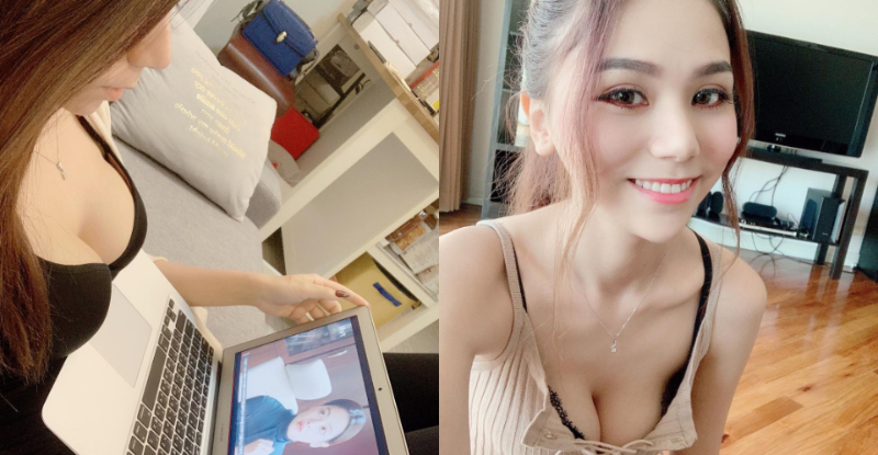 「爆乳版鄧紫棋」蕾菈 Lyla 在家性感追劇　筆電都快被壓壞了！