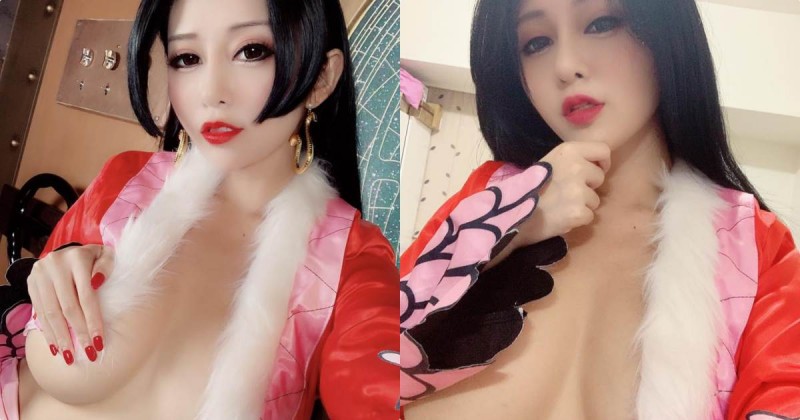 最火辣 32Ｇ巨乳蛇姬「安希」，披紅袍「中路大開」乳波蕩漾！