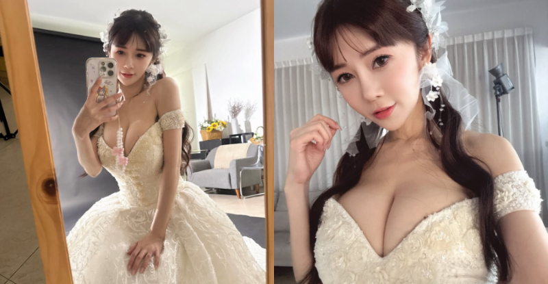 搶親啦！巨乳公主「安希 Anxi」披上白紗，「深美事業線」實現男人夢想！