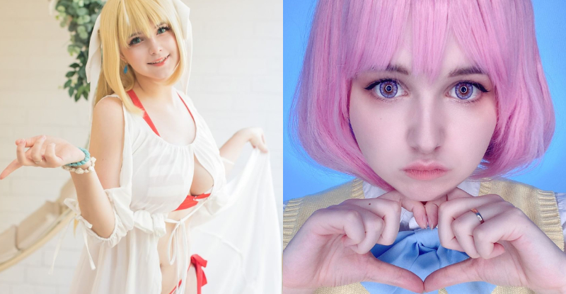 人體移動杯架！萌系 Coser 配備巨乳肉彈　飲料不用手拿「長輩」夾緊緊