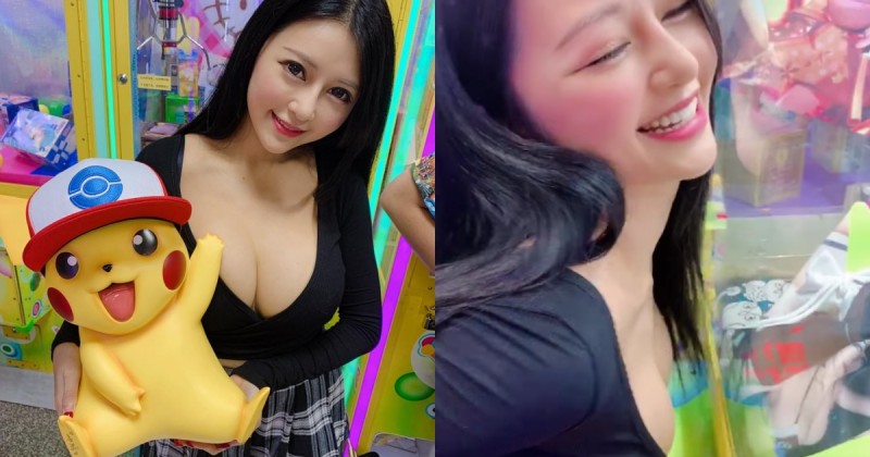 32G 用處多多！甜心正妹「安希」來勢洶洶，爆乳夾娃娃勢在必行～