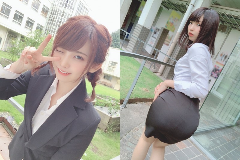 日本第一 Coser「えなこ」OL 之日化身「辦公室正妹小姐姐」幹練套裝別有一番風味