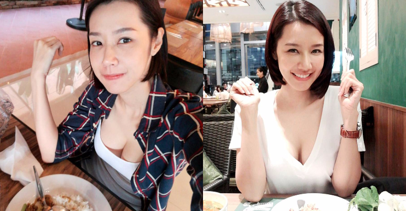 「性感姐姐」解放嫩乳用餐　「渾圓飽滿」上桌見客！最喜歡穿微透明白 T！
