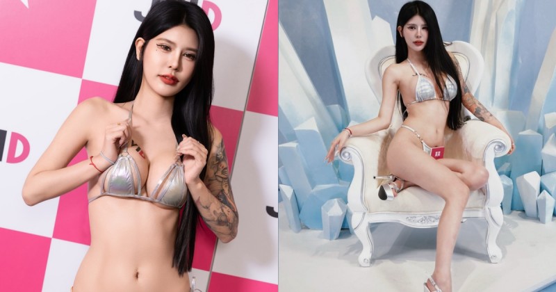 170cm 高挑長腿美人「莫莫」火辣現身 TRE！豐滿爆乳竟被塞千元鈔票！