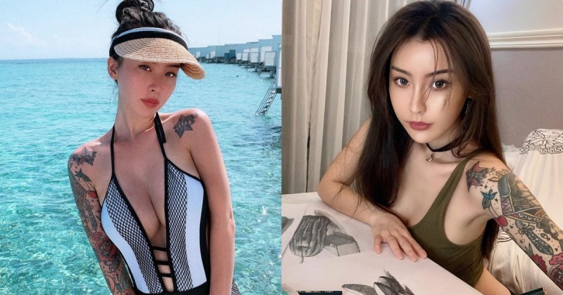 美艷 DJ「Queena 昆娜」畫素描小蠻腰外露，胸前的深溝也辣到翻了！