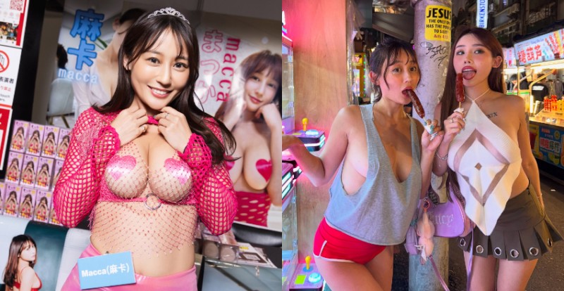 macca 麻卡 TRE 下班直奔饒河夜市　當地人 Bebe 帶路「無罩」吃香腸