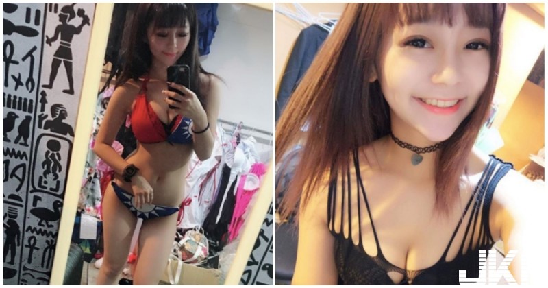 爆乳正妹國旗裝超深 V，「比基尼養眼曲線」太讓人瘋狂！