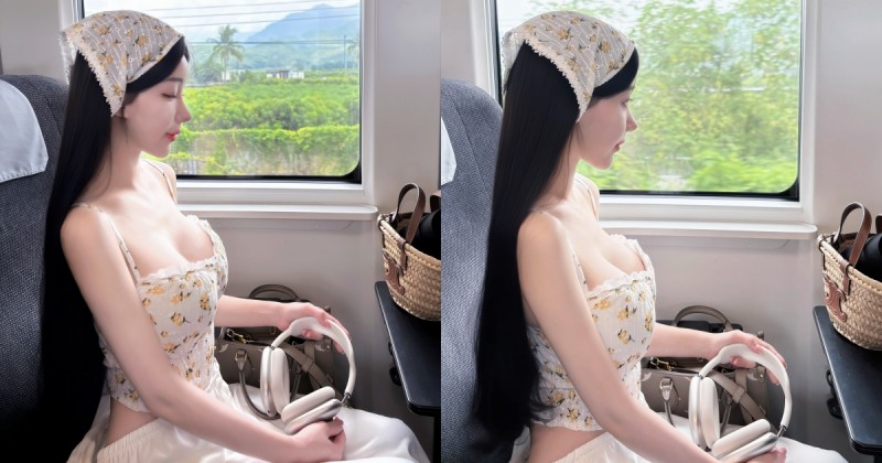 連假搭車注意！轉頭看見「爆乳小仙女」Miyo 米優，比窗外風景還吸睛