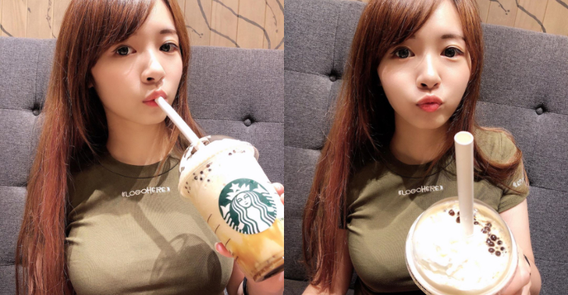 波霸吸起來！「恐龍妹 Sing」大方分享好喝珍奶，網友卻被包覆的兇猛形狀嚇到歪樓！