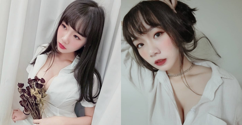 人比花嬌！性感少女「Rina」白襯衫偷倒彈嫩山峰，F 級兇猛的強大火力燒遍雄性圈！