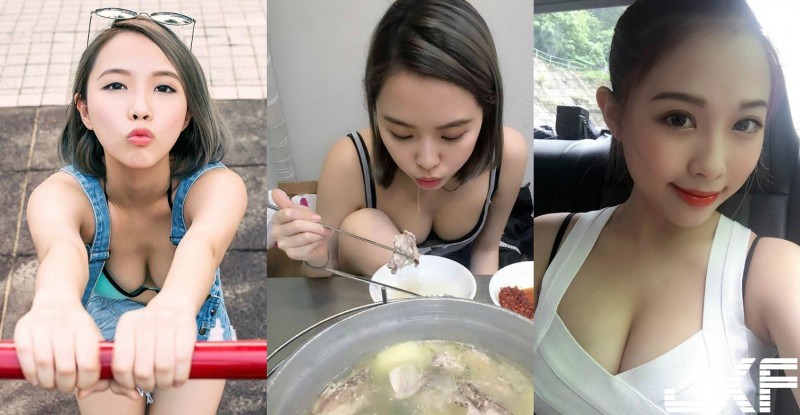 【蜗牛娱乐】正妹細肩帶低胸低頭「露圓乳」大啖火鍋！由上而下的邪惡視角太猖狂…