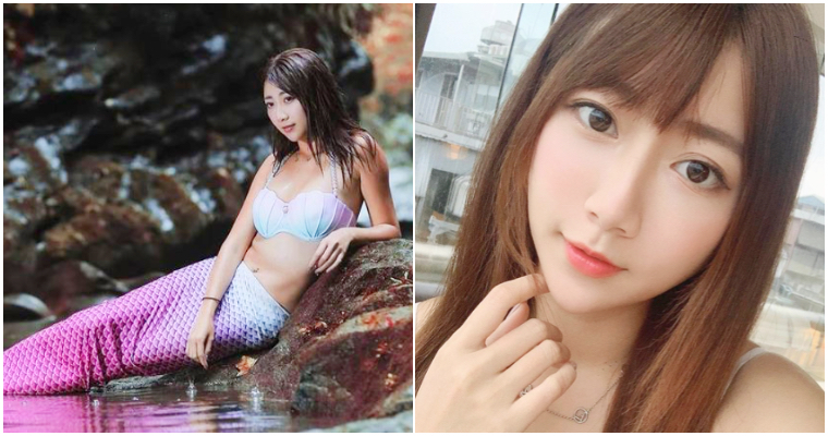 【蜗牛娱乐】真正的美人魚！「暗黑版張景嵐」比特啾啾分享自潛美照　自曝「樂當海底花瓶」！