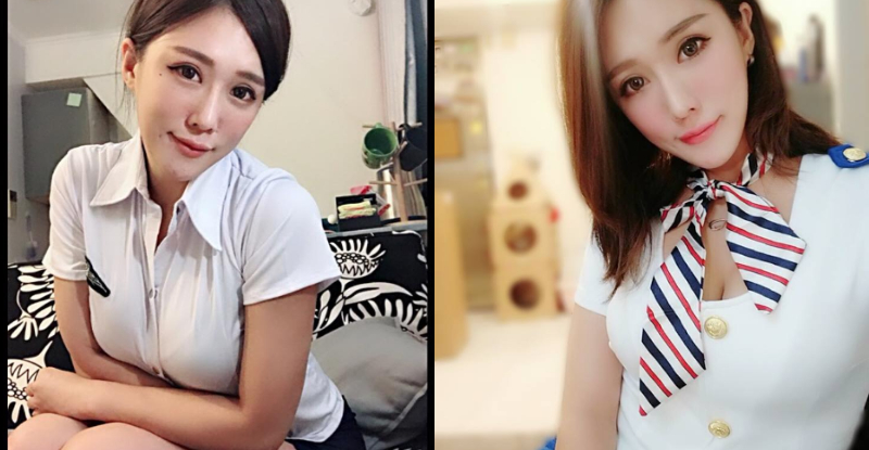 胸前腫腫 der！「大奶空姐」制服被撐爆，胸前軟嫩讓上衣被擠歪了！