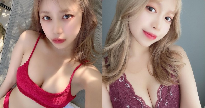 【蜗牛娱乐】熱愛健身的「性感美胸櫻花妹」，「火紅內衣」畫面超邪惡！