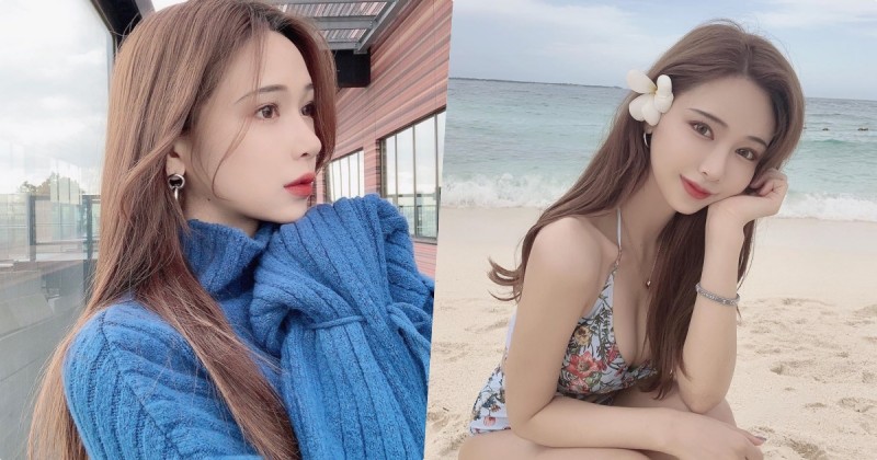 【蜗牛娱乐】氣質正妹老闆娘「原來是隱乳系」，海邊穿比基尼「中間深溝好長一條」！