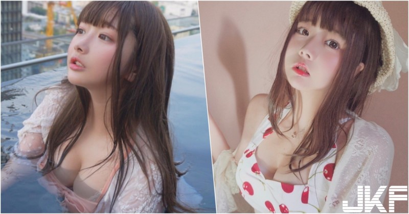 【蜗牛娱乐】水中芙蓉！超甜美萌妹子擁有「豐滿少女酥胸」！巨大反差真的太邪惡了啦！