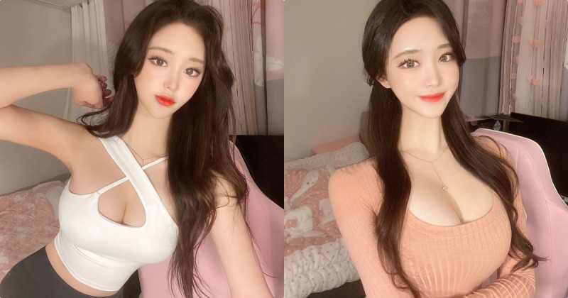 【蜗牛娱乐】美胸正妹「上圍很兇腰又細長」，「火辣的車頭燈」太極品了！