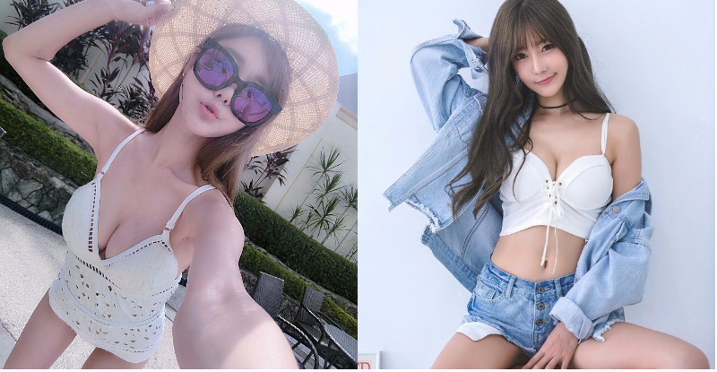 【蜗牛娱乐】「長腿正妹」胸前雙乳好集中，放大效果好明顯，讓人兩眼不自覺對焦！