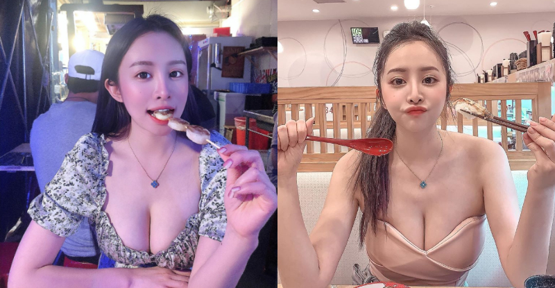 【蜗牛娱乐】不用開口就飽了！「傅子寧」用餐自備大杯鮮奶，飽滿兩袋比任何美食還可口！