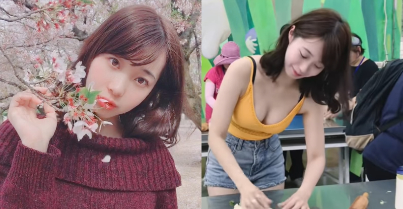 【蜗牛娱乐】雙峰晃得好可口！清新正妹「搣時潘Miss Pun」來台拔蔥擀麵糰，製作過程讓人又熱又麻！