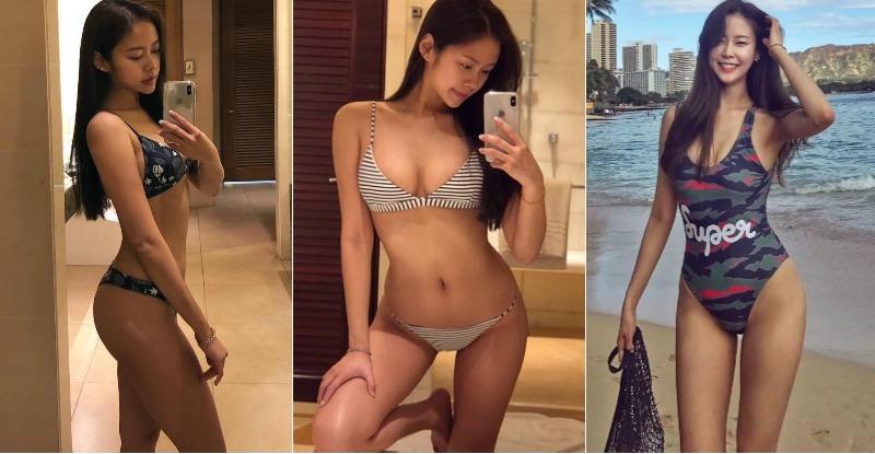 【蜗牛娱乐】乳力集中！妹子比基尼奶溝「又深又長」讓人看不見底，長腿自拍照好銷魂