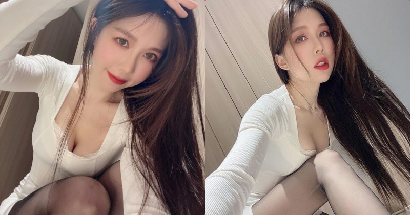 【蜗牛娱乐】美乳攝影師「紗那醬」誘惑蹲地自拍，火辣的「黑絲造型」讓人受不了！