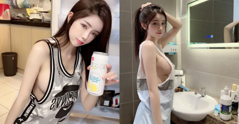 【蜗牛娱乐】「火辣正妹」在家解放長輩，「無罩開大燈」側溢乳線太銷魂