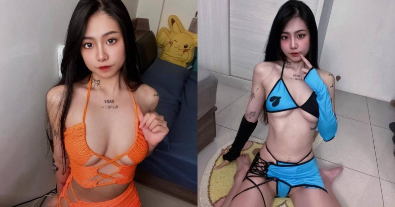 【蜗牛娱乐】超火辣多巴胺穿搭！「Nami」用極少布料和繽紛色彩展現「美乳細腰」！