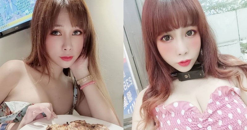 【蜗牛娱乐】性感正妹「霜姬」吃飯時衣服下滑，超飽滿北半球直接蹦出了！