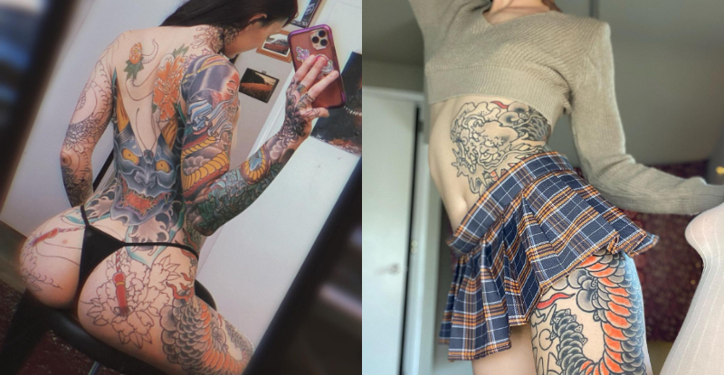 【蜗牛娱乐】人中龍鳳！性感妹刺青超霸氣　走大哥女人路線…讓人腿軟直呼惹不起！