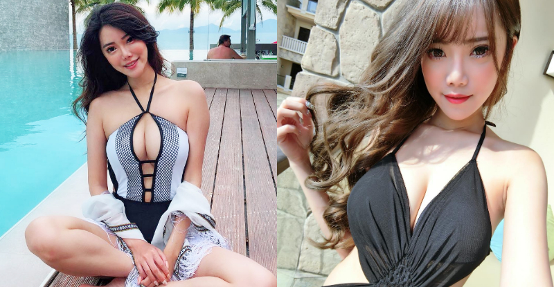 【蜗牛娱乐】正妹池畔邊爆乳泳衣大秀「渾圓奶球」　乳波陣陣襲來讓人站不住腳！